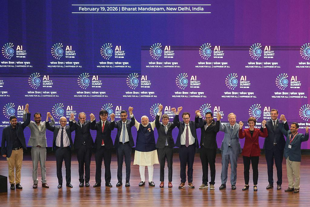 India AI Impact Summit held at Bharat Mandapam New Delhi bringing global AI leaders together